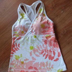 Lululemon Deep V Mesh Racerback Floral Bra Tank